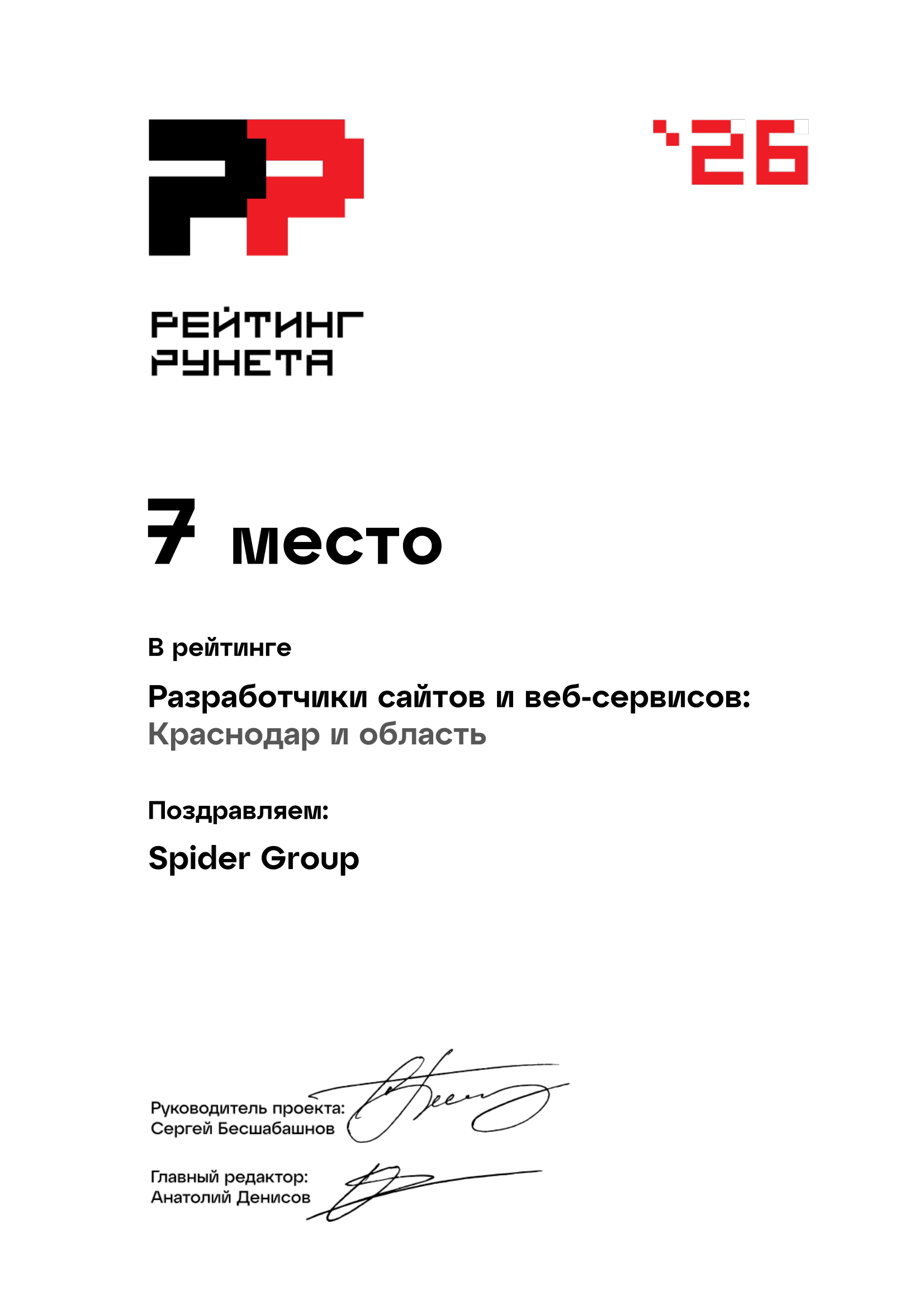 7 место. Разработчики сайтов и веб-сервисов по Краснодару и краю